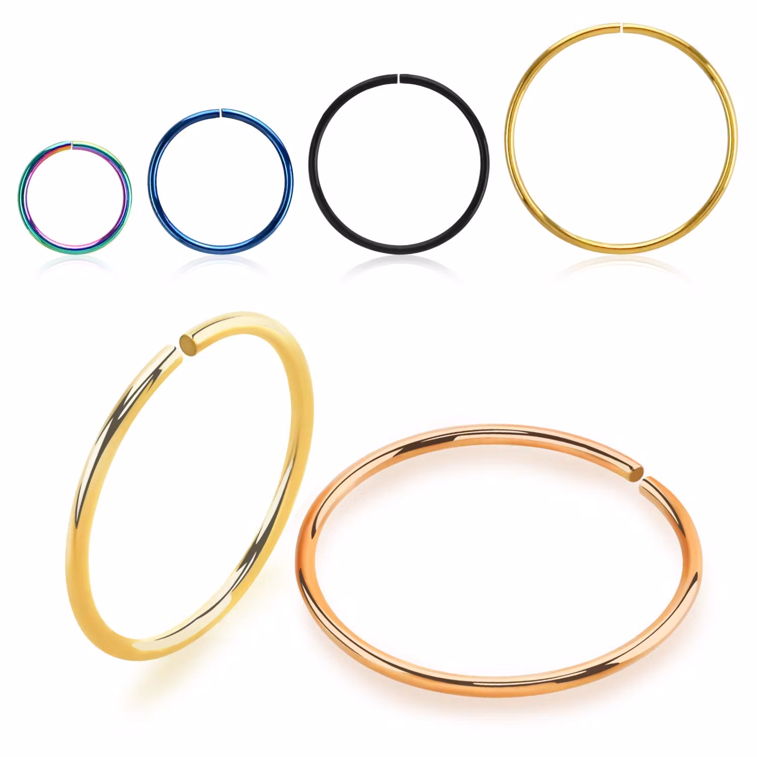 PVD-Pläterad kirurgiskt stål - sömlös / seamless ring 0.6mm