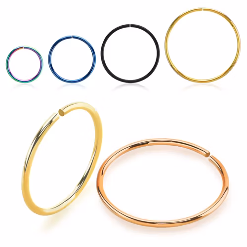 PVD-Pläterad kirurgiskt stål - sömlös / seamless ring 0.6mm