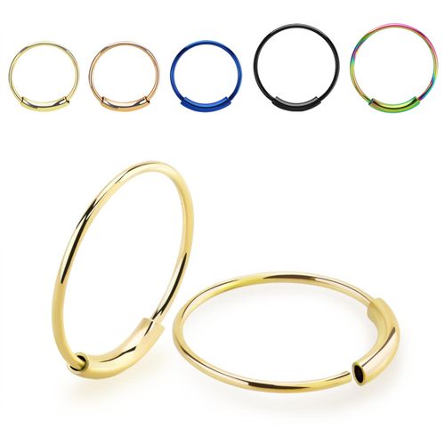 PVD-Pläterad hoop näsring / sömlös ring 0.6mm