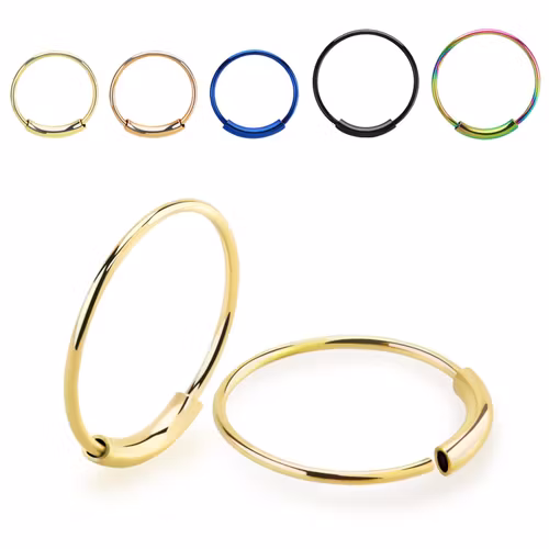 PVD-Pläterad hoop näsring / sömlös ring 0.6mm