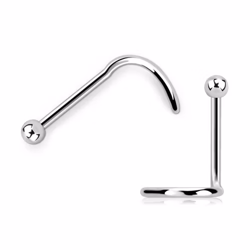 Nässmycke i kirurgiskt stål "Nose Screw" 0.6mm med 2mm bollformad topp