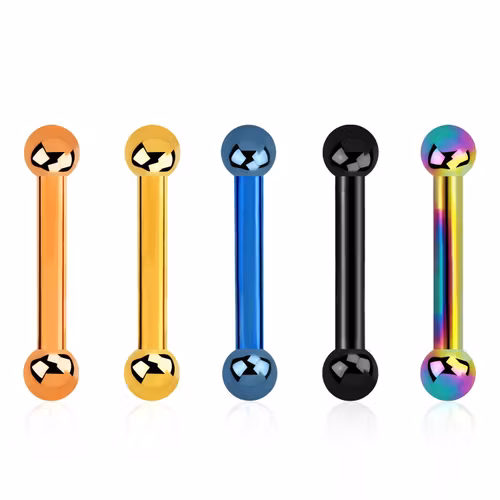 Barbell i PVD-pläterad kirurgiskt stål 1.2mm med 2.5mm kulor