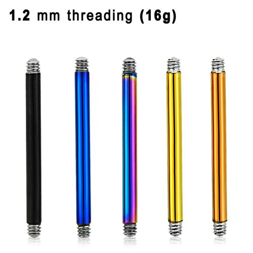 PVD-Pläterad Lös stav / barbell rak stav 1.2mm (lös del)