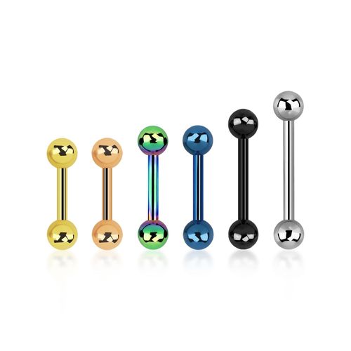 Barbell i 316L kirurgiskt stål 1mm med 3mm kulor
