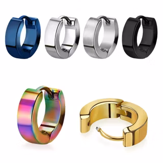 Örhänge / Huggie i kirurgiskt stål 7-16mm diameter (par)