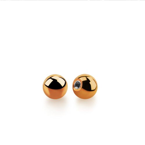 Lös kula PVD-Pläterad roséguld 2.5mm diameter 0.8mm / 1.0mm gänga (lös del)