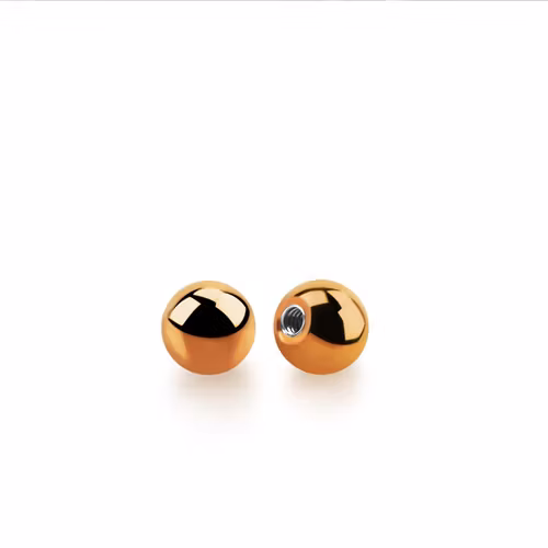 Lös kula PVD-Pläterad roséguld 2.5mm diameter 0.8mm / 1.0mm gänga (lös del)