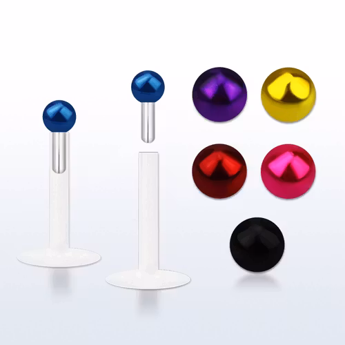 Labret / Monroe med 2mm färgpläterad boll