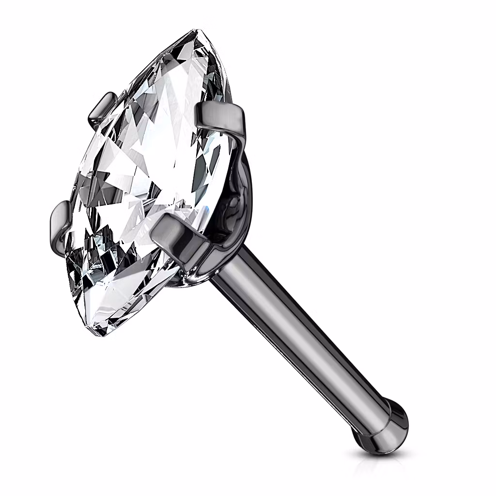 Nässmycke "nose bone" med navettslipad cubic zirconia