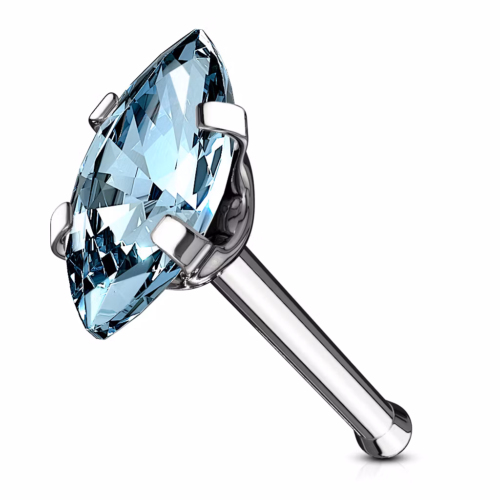 Nässmycke "nose bone" med navettslipad cubic zirconia