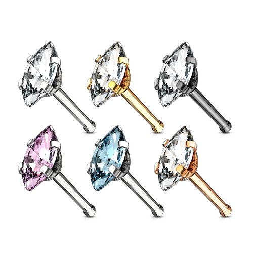 Nässmycke "nose bone" med navettslipad cubic zirconia