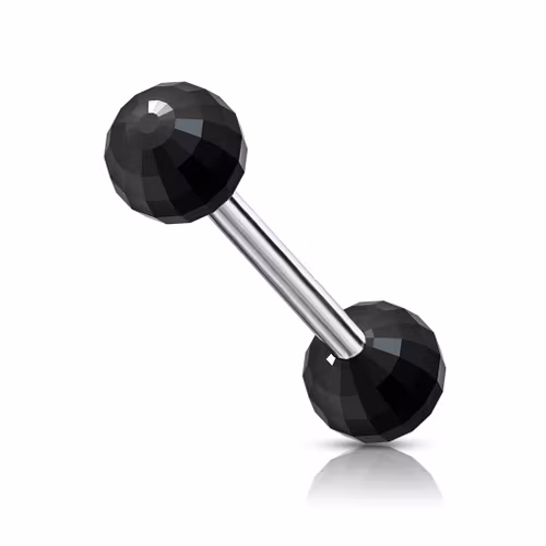 Barbell / tungpiercing med akrylkula "discoboll"