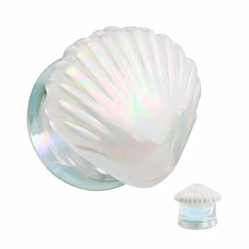 Glasplugg med iriserande snäcka (25mm)