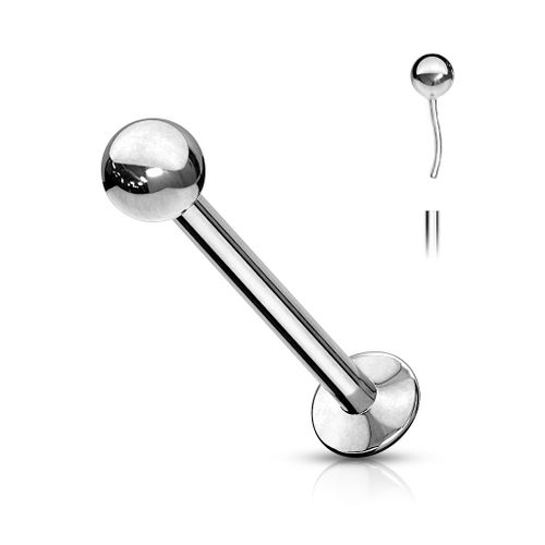Threadless labret i 316L kirurgiskt stål 0.8mm med kula