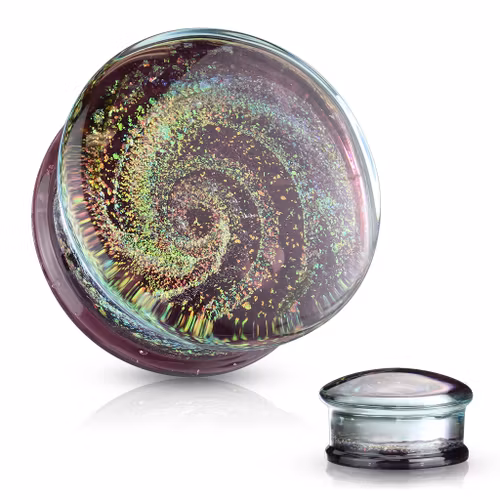Pyrex glasplugg med lila galax