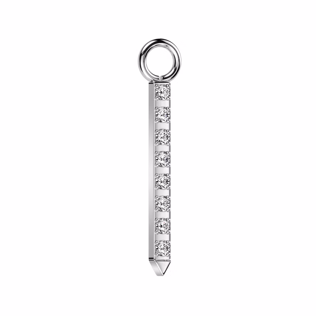 Hänge i titanium - stav med cubic zirconia