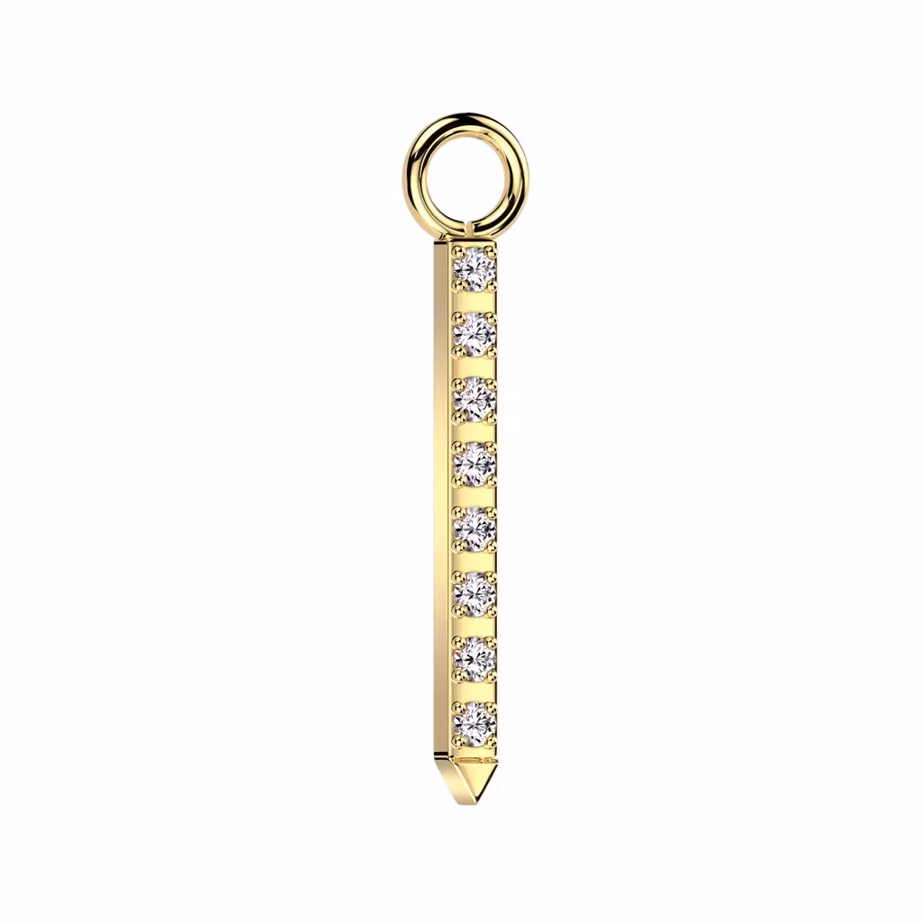 Hänge i titanium - stav med cubic zirconia