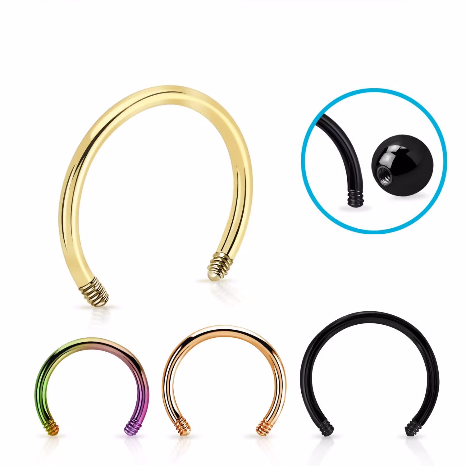 Lös del CBR cirkulär barbell anodiserad stål 0.8mm