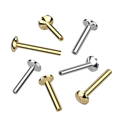 Threadless labret i 316L kirurgiskt stål med 3mm konvex bas (lös del)