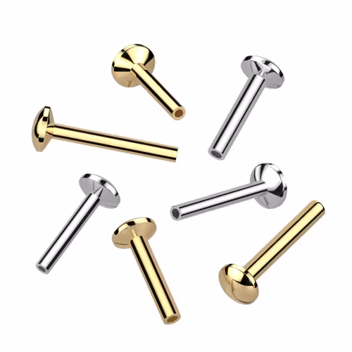 Threadless labret i 316L kirurgiskt stål med 3mm konvex bas (lös del)