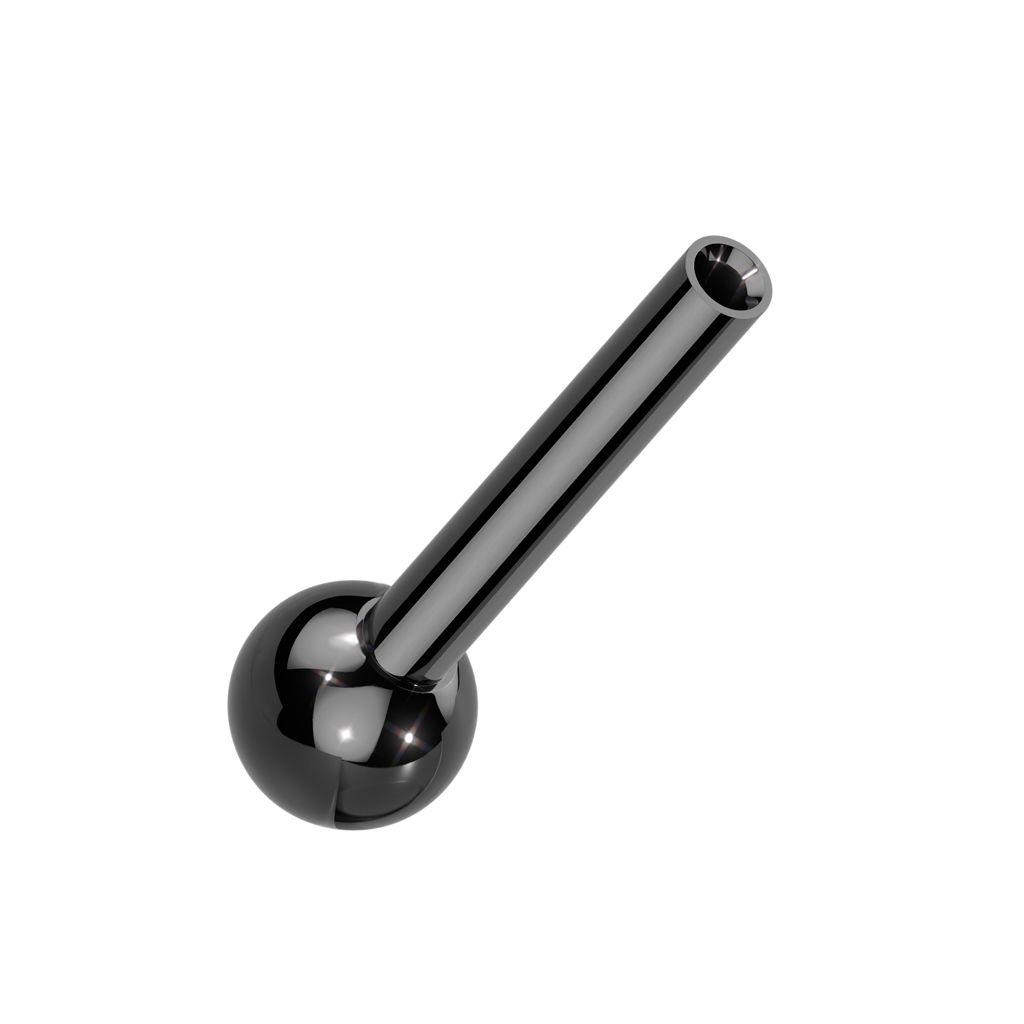 Threadless barbell i titanium - med kula i ena änden (lös del)