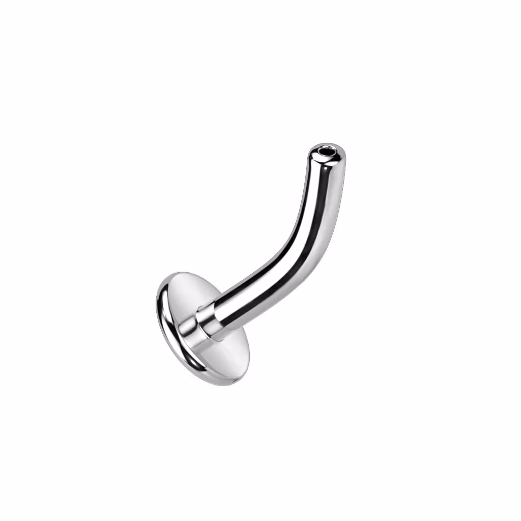 Threadless böjd labret "floating navel" i titanium (lös del)
