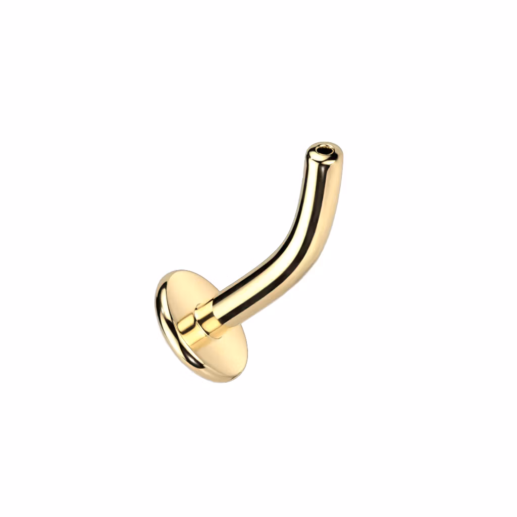 Threadless böjd labret "floating navel" i titanium (lös del)