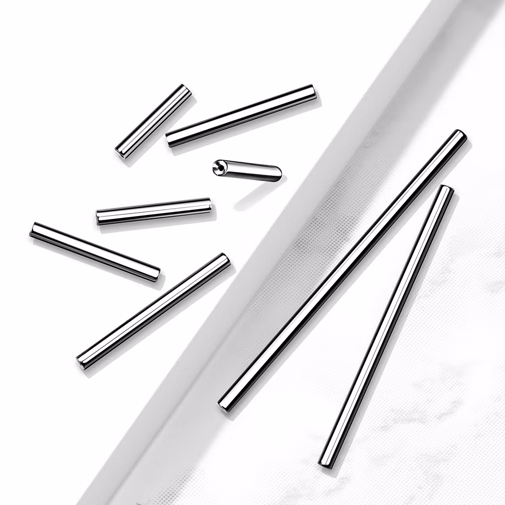 Threadless barbell / rak stav i titanium (lös del)