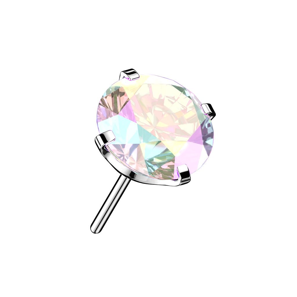 Threadless topp i titanium - Prong-set CZ