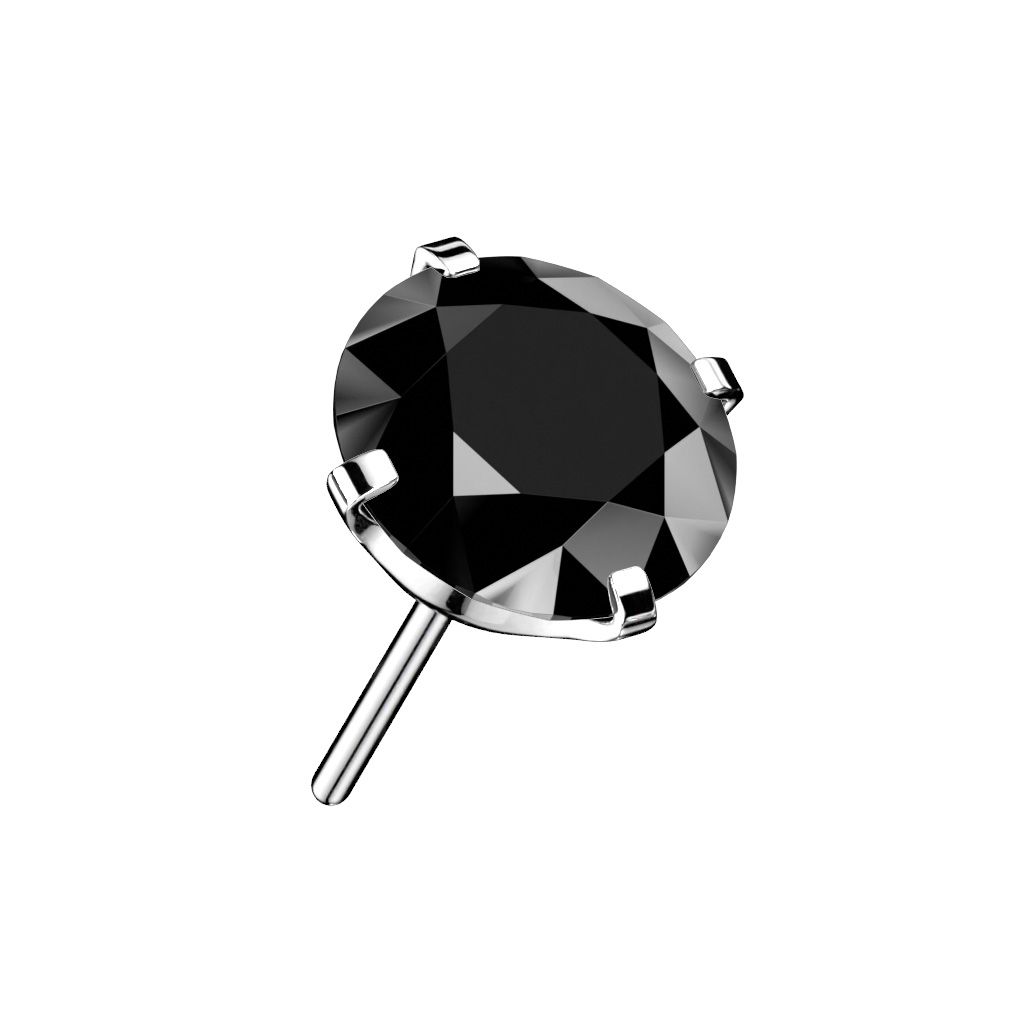 Threadless topp i titanium - Prong-set CZ