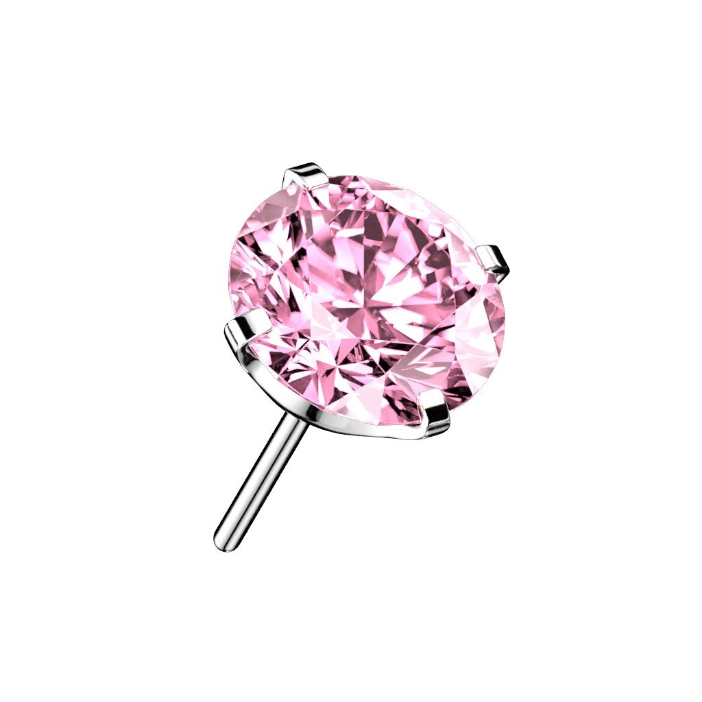 Threadless topp i titanium - Prong-set CZ