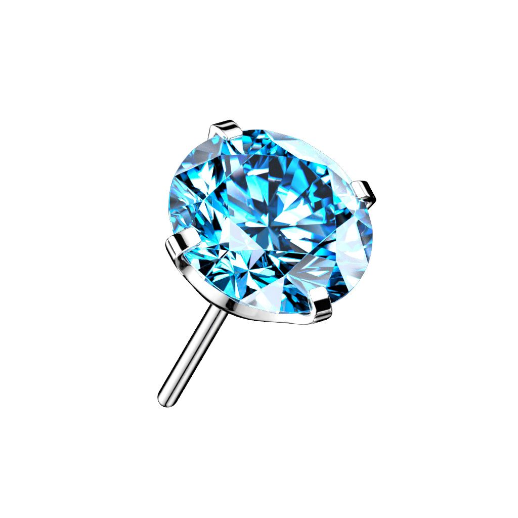 Threadless topp i titanium - Prong-set CZ
