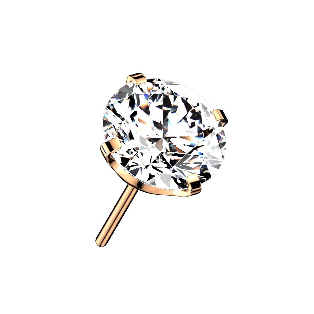 Threadless topp i titanium - Prong-set CZ