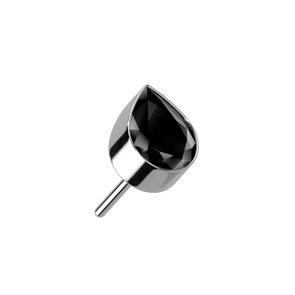Threadless topp i titanium - Droppformad CZ