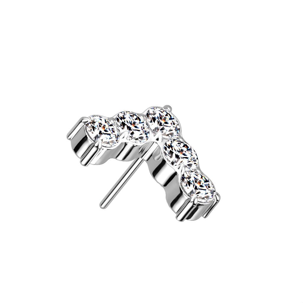 Threadless topp i titanium - V-formad topp med CNC-monterade CZ