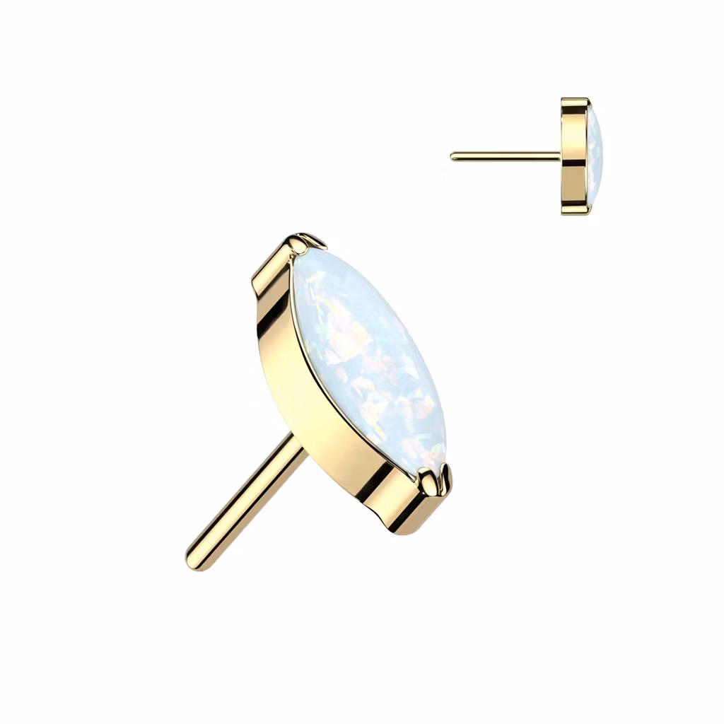 Threadless topp i titanium - Navettslipad CZ eller opal