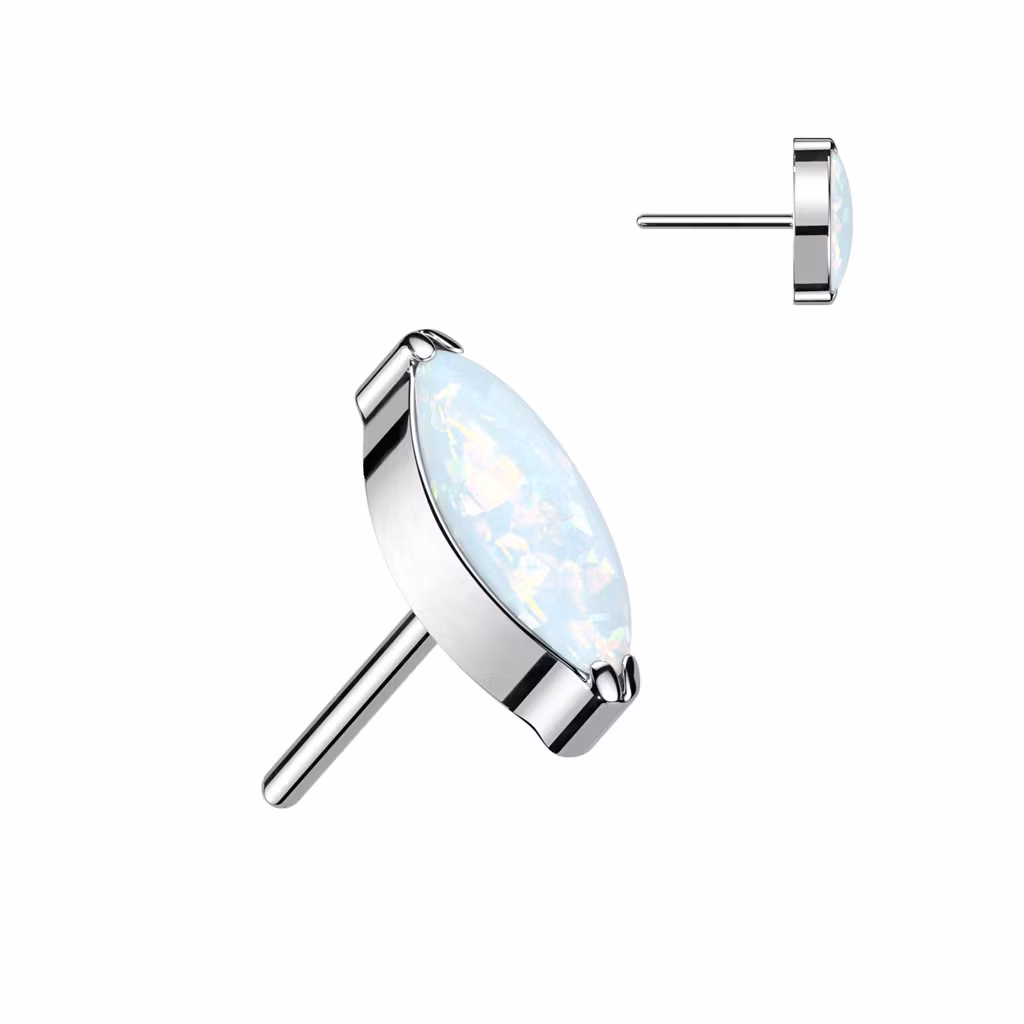 Threadless topp i titanium - Navettslipad CZ eller opal