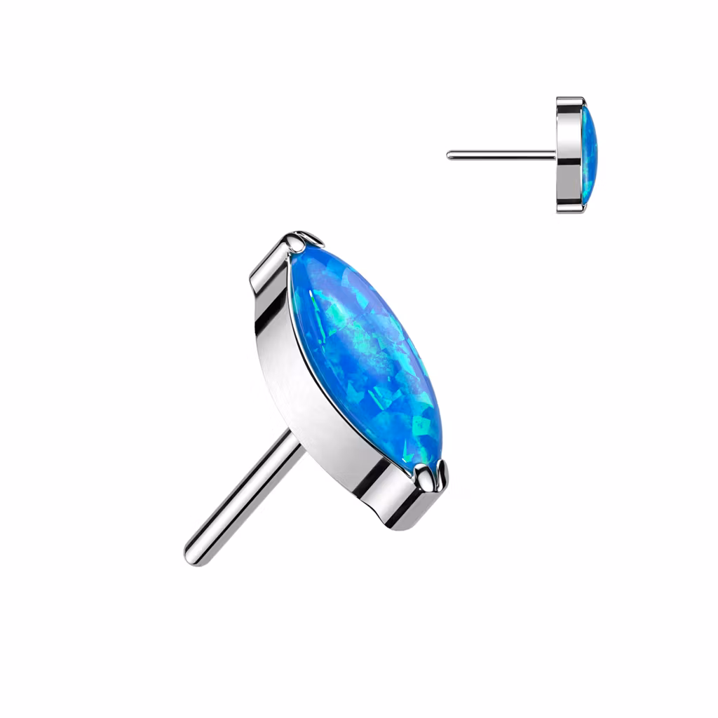 Threadless topp i titanium - Navettslipad CZ eller opal