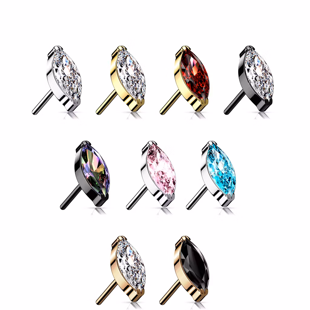 Threadless topp i titanium - Navettslipad CZ eller opal