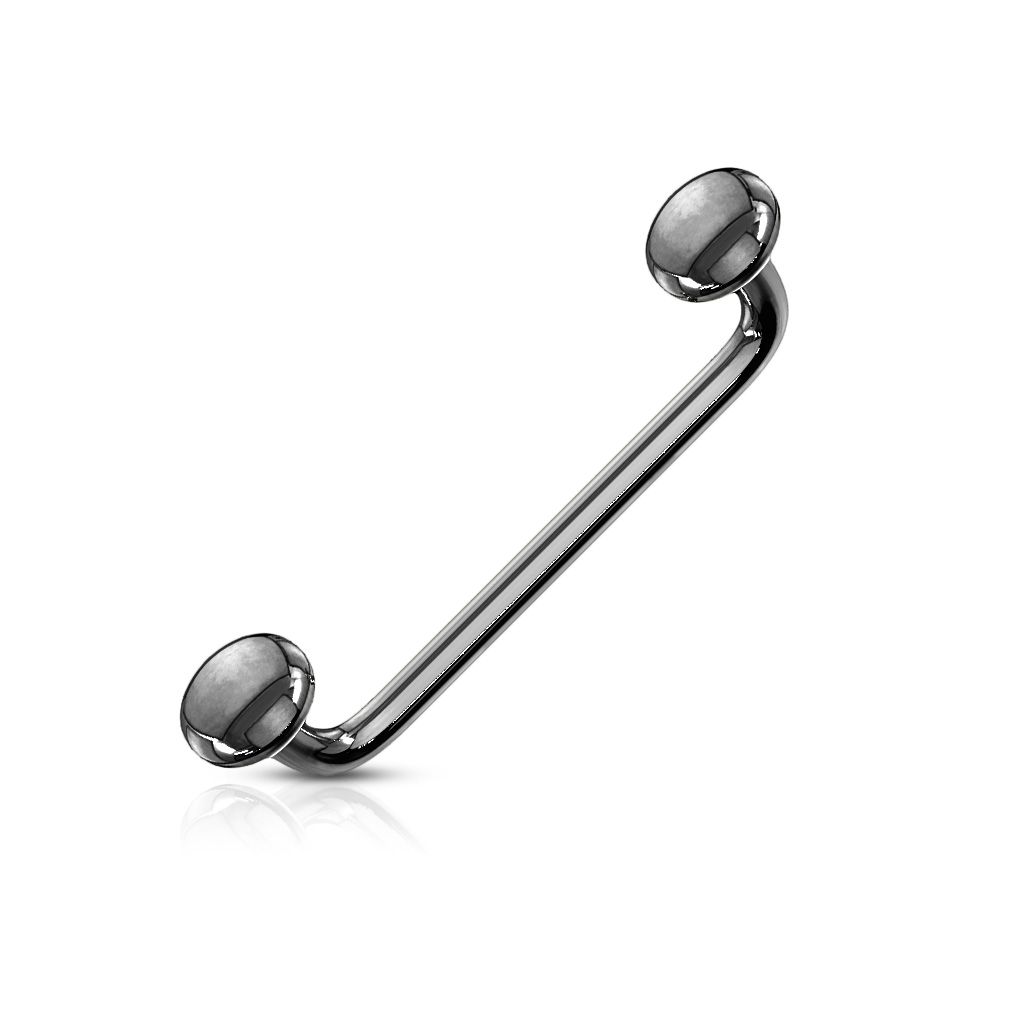 Barbell 1.2mm för surface piercing eller snake eye - 4mm platta kulor