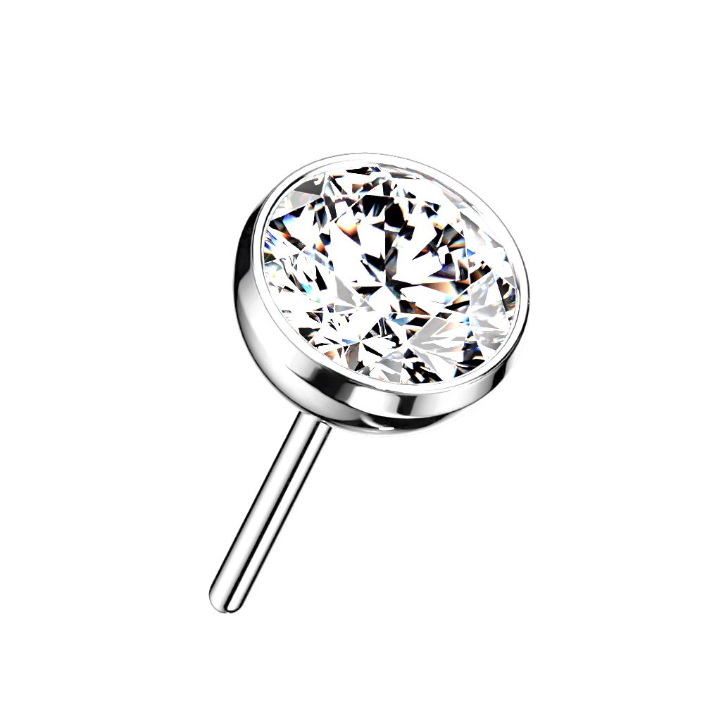 Threadless topp i titanium - Kula med CZ