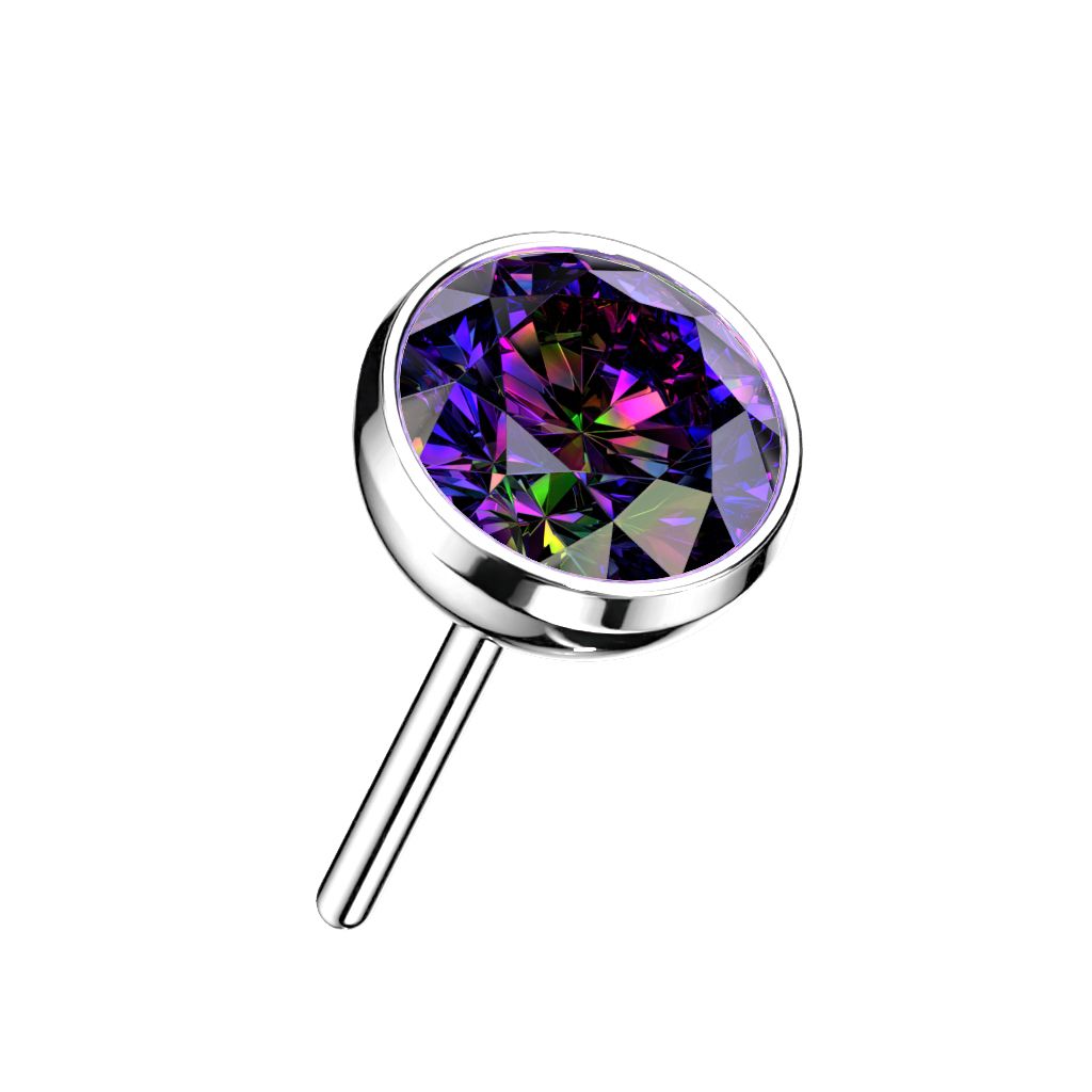 Threadless topp i titanium - Kula med CZ