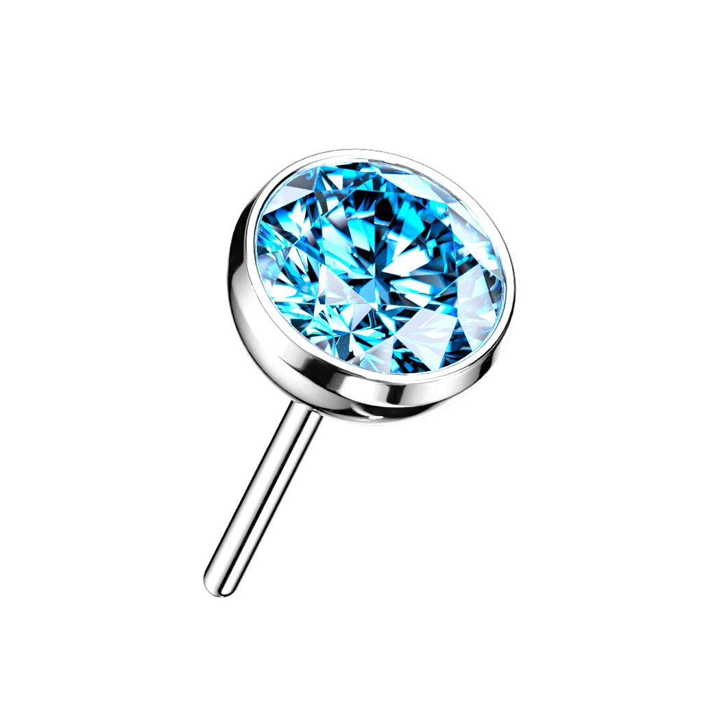 Threadless topp i titanium - Kula med CZ