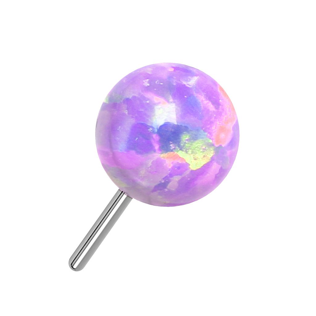Threadless topp i titanium - Rund opal