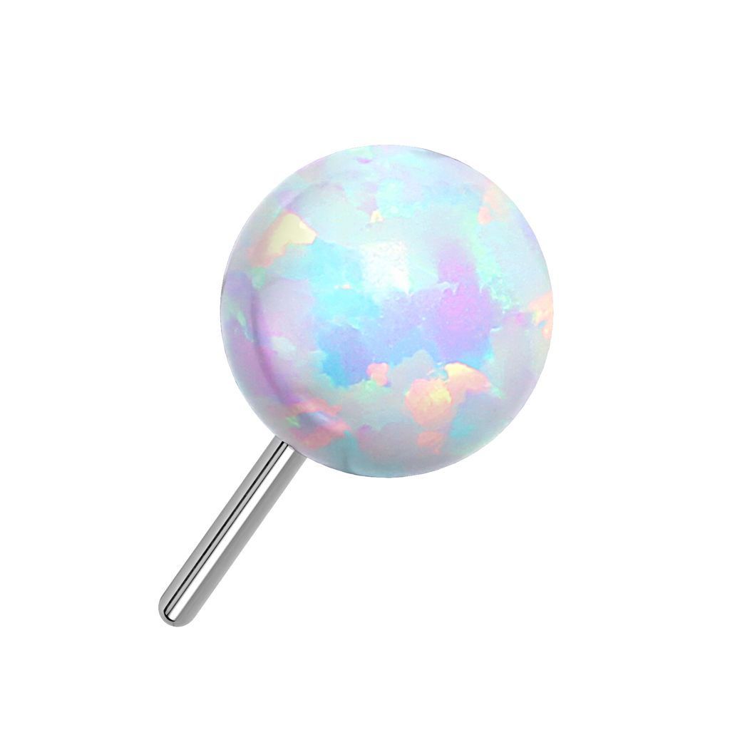 Threadless topp i titanium - Rund opal
