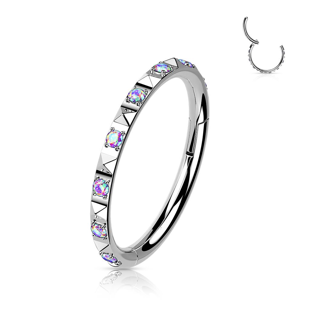 Segmentring i titanium 1.2mm med pyramidslipad ytterkant och CZ