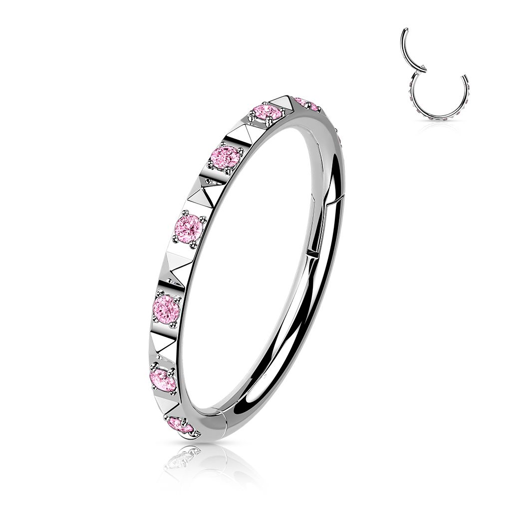 Segmentring i titanium 1.2mm med pyramidslipad ytterkant och CZ