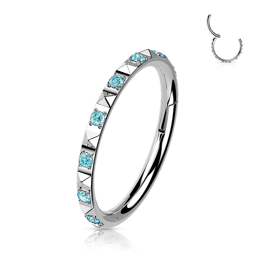 Segmentring i titanium 1.2mm med pyramidslipad ytterkant och CZ