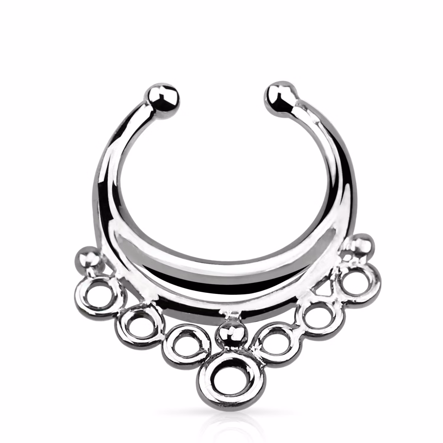 Septum hanger (Fejkpiercing) i 925-silver - Indian style design