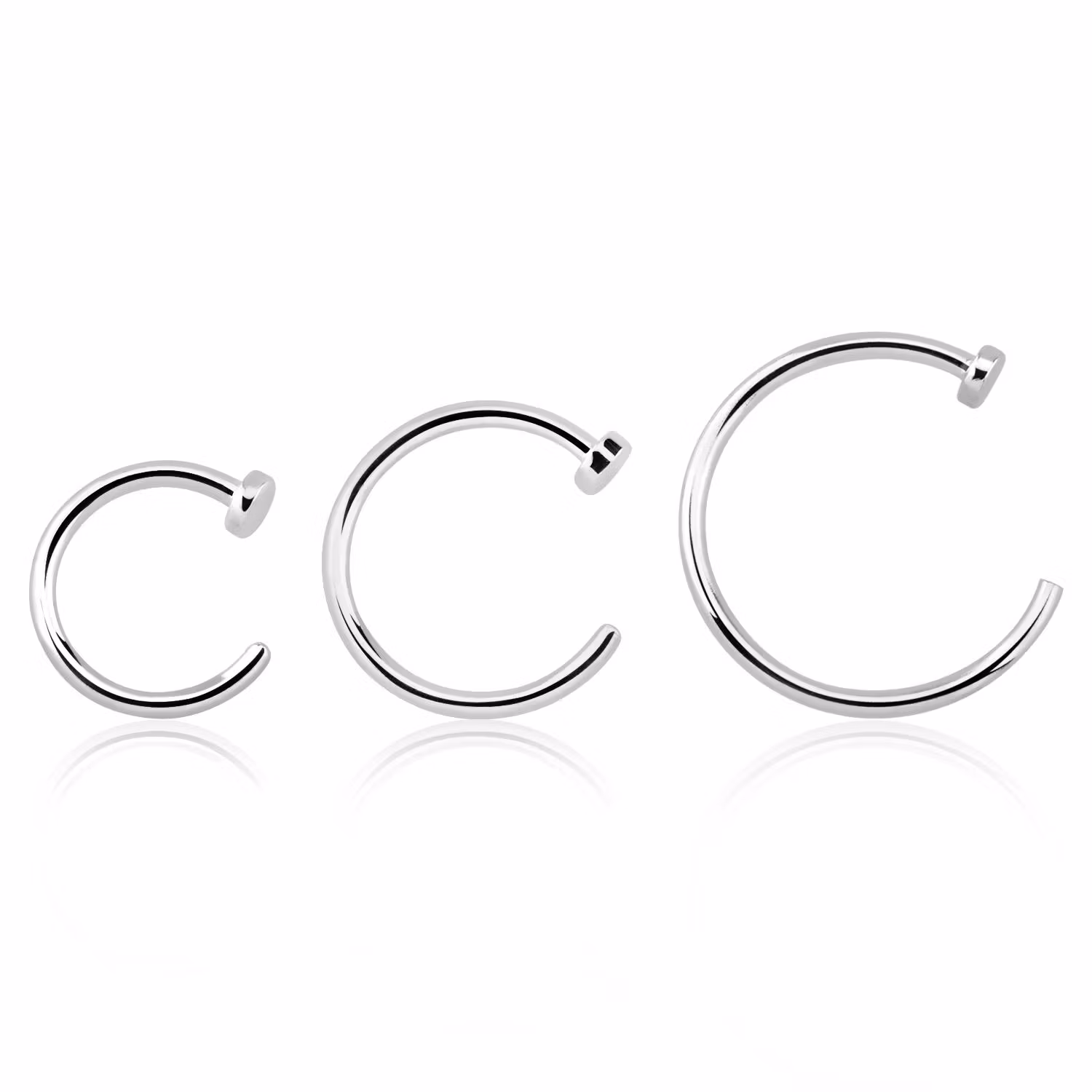 Näsring / Nose Hoop i 925 silver - 0.8mm (6-10mm)